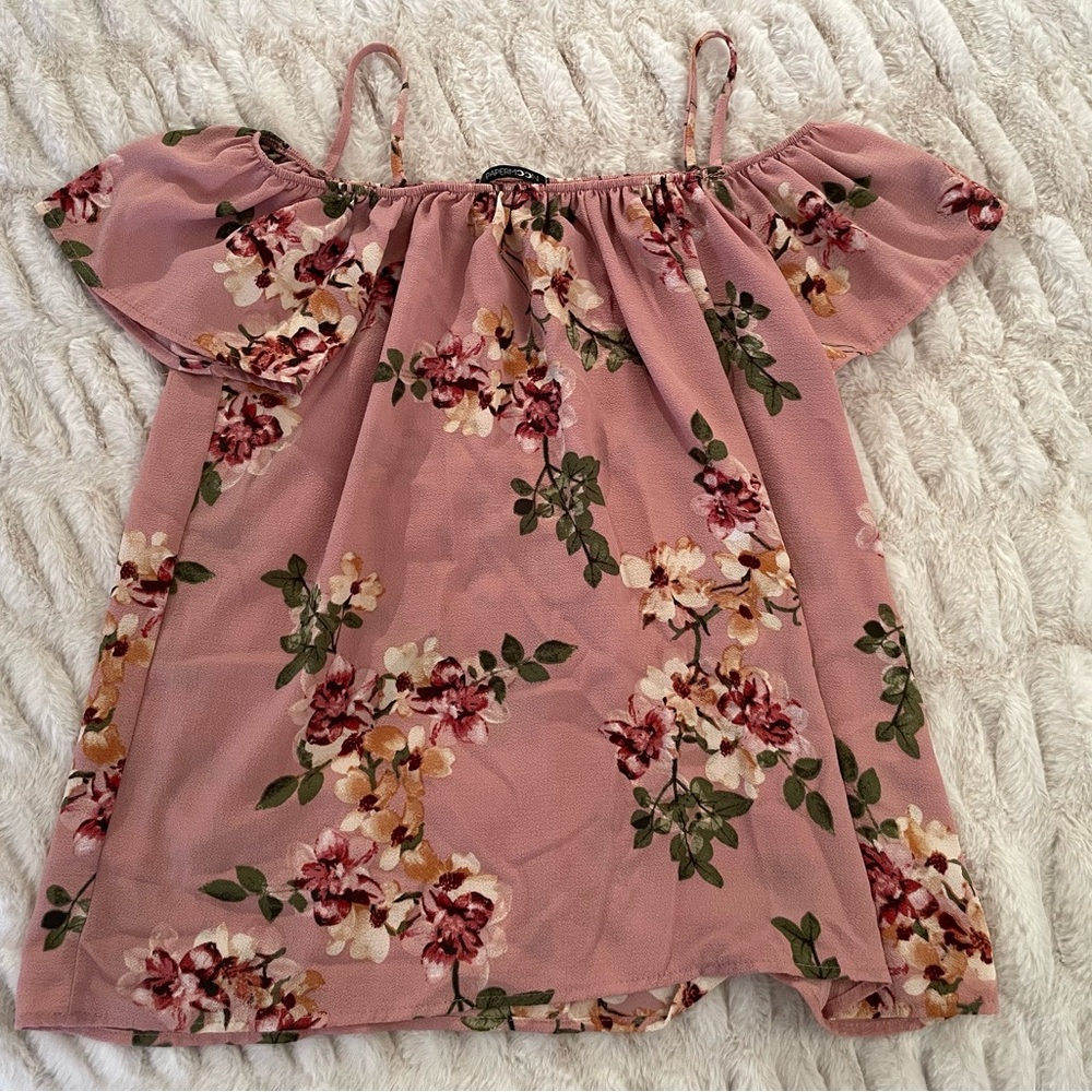 Papermoon Floral Blush Off-Shoulder Blouse